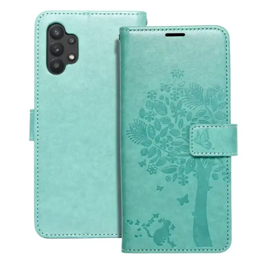 MEZZO tree knyginio tipo telefono dėklas Samsung Galaxy A32 5G (A326) žalias