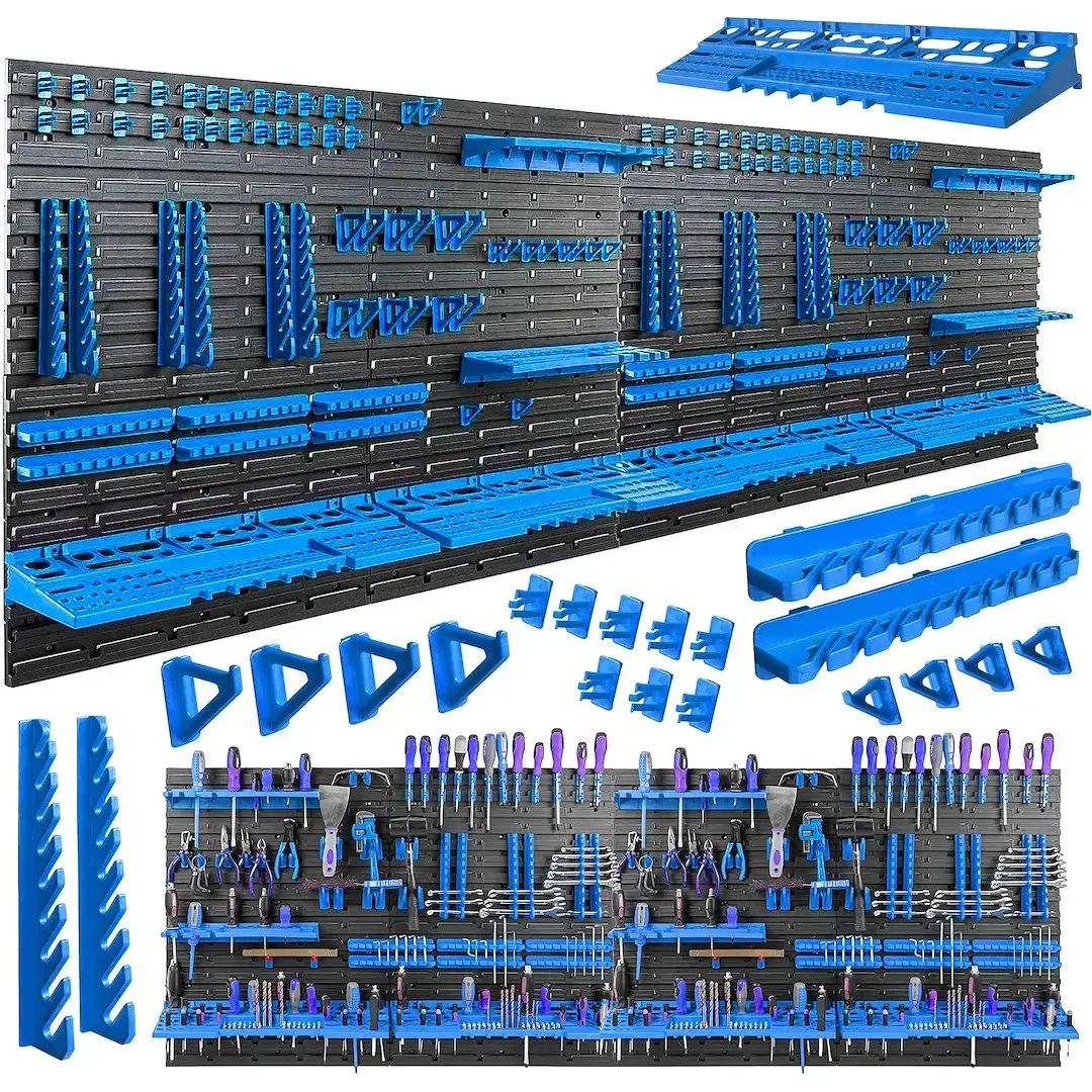 Instrumentu dēlis darbnīcai – 8 paneļu komplekts 2304x780mm + 128 piederumi