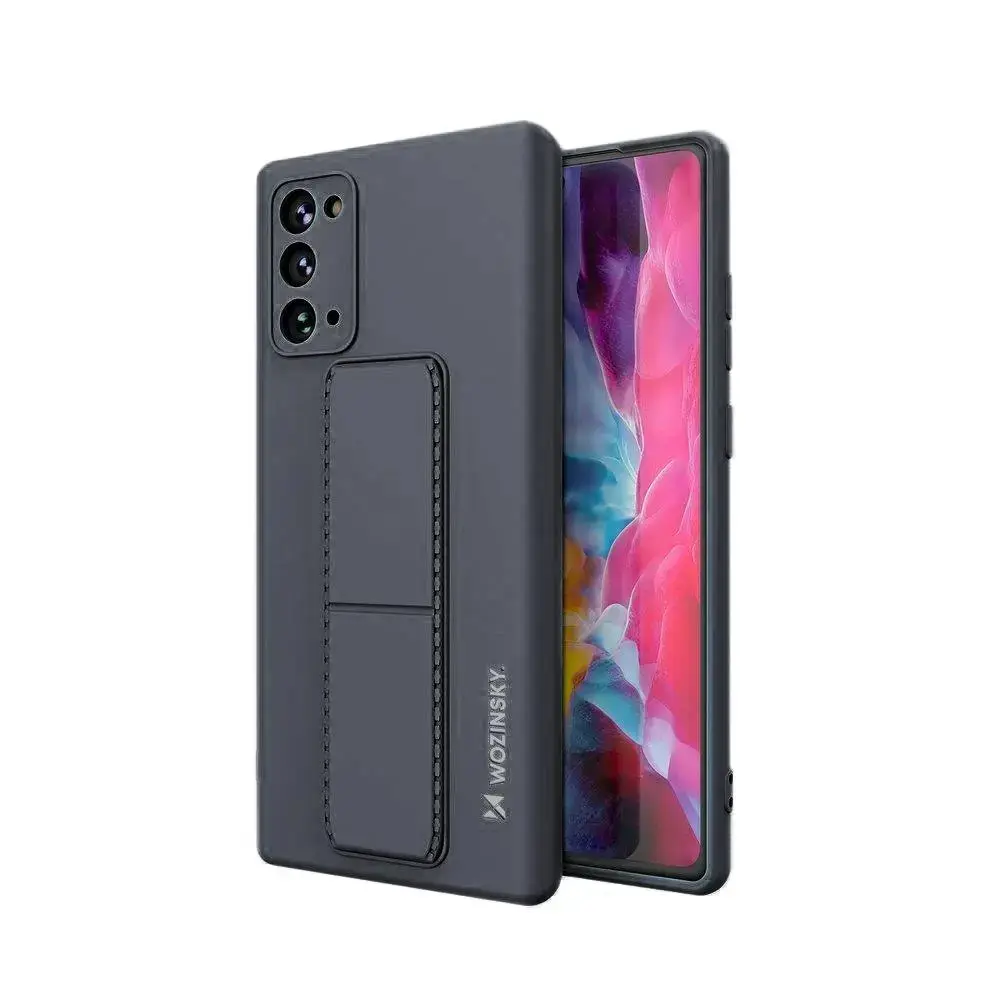 Wozinsky Kickstand Case silicone case with stand Samsung Galaxy Note 20 case navy blue