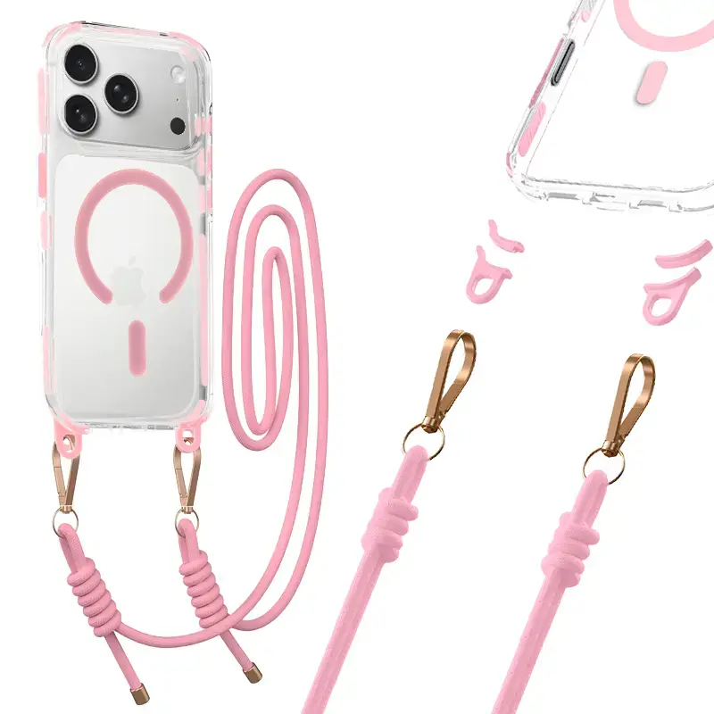 Tel Protect Strap Clear maciņš telefonam iPhone 17 Pro Max rozā