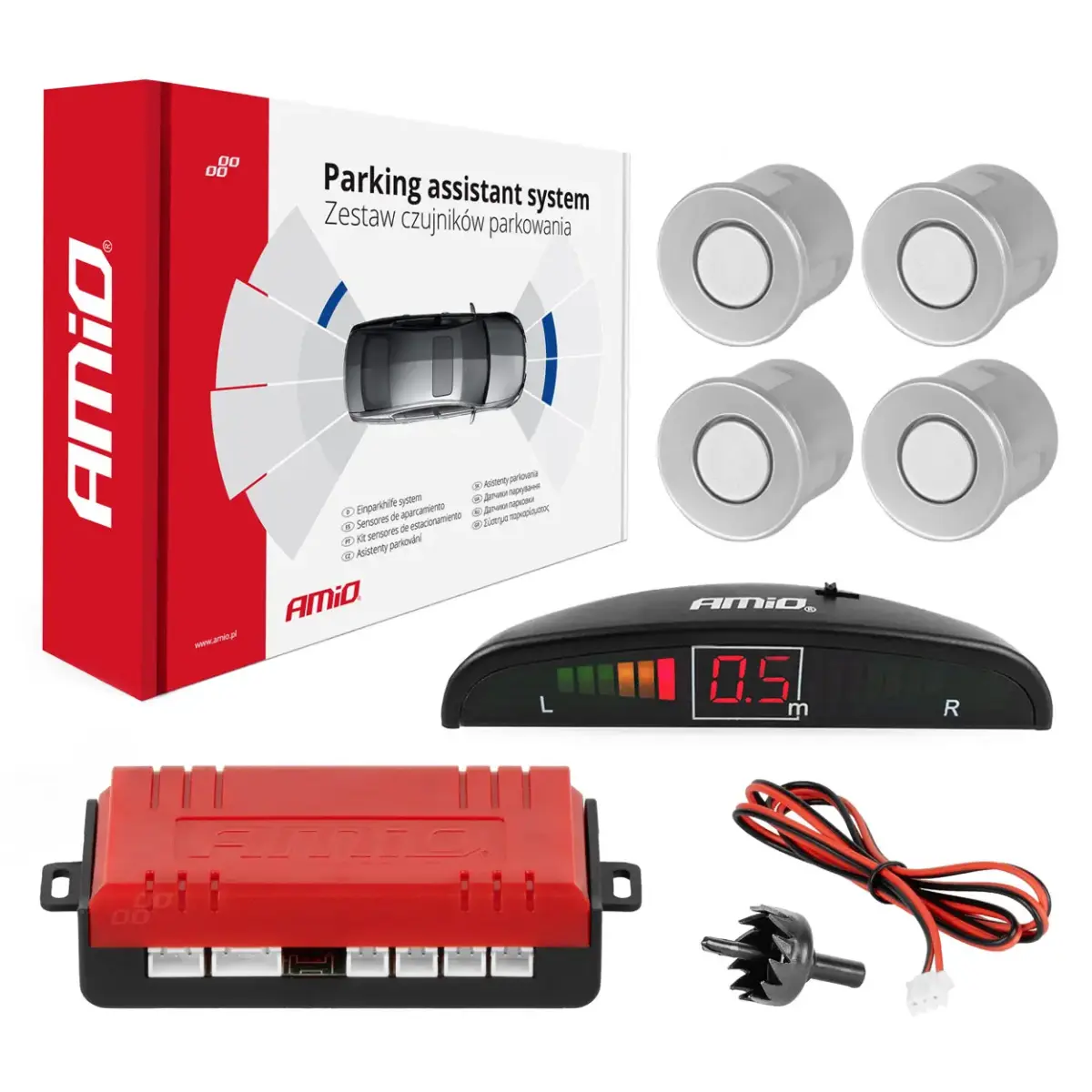Parking assistant system LED 4 sensor silver