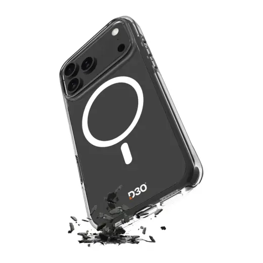 Puro Impact Clear D3O TPU+PC Case Compatible with MagSafe for iPhone 17 Pro - Transparent