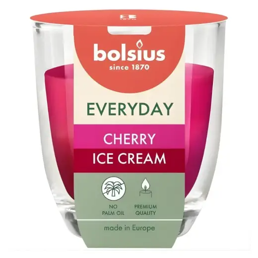 Svece arom. stikla gl. Everyday Ø80x70mm cherry icecream 