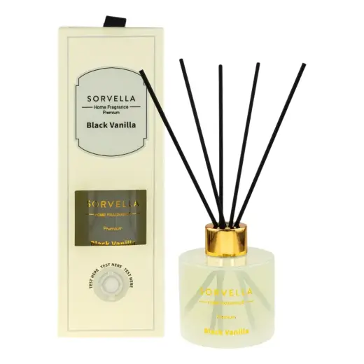 Sorvella, Black Vanilla, Fragrance Sticks, Aroma Reed Diffuser, 120 ml