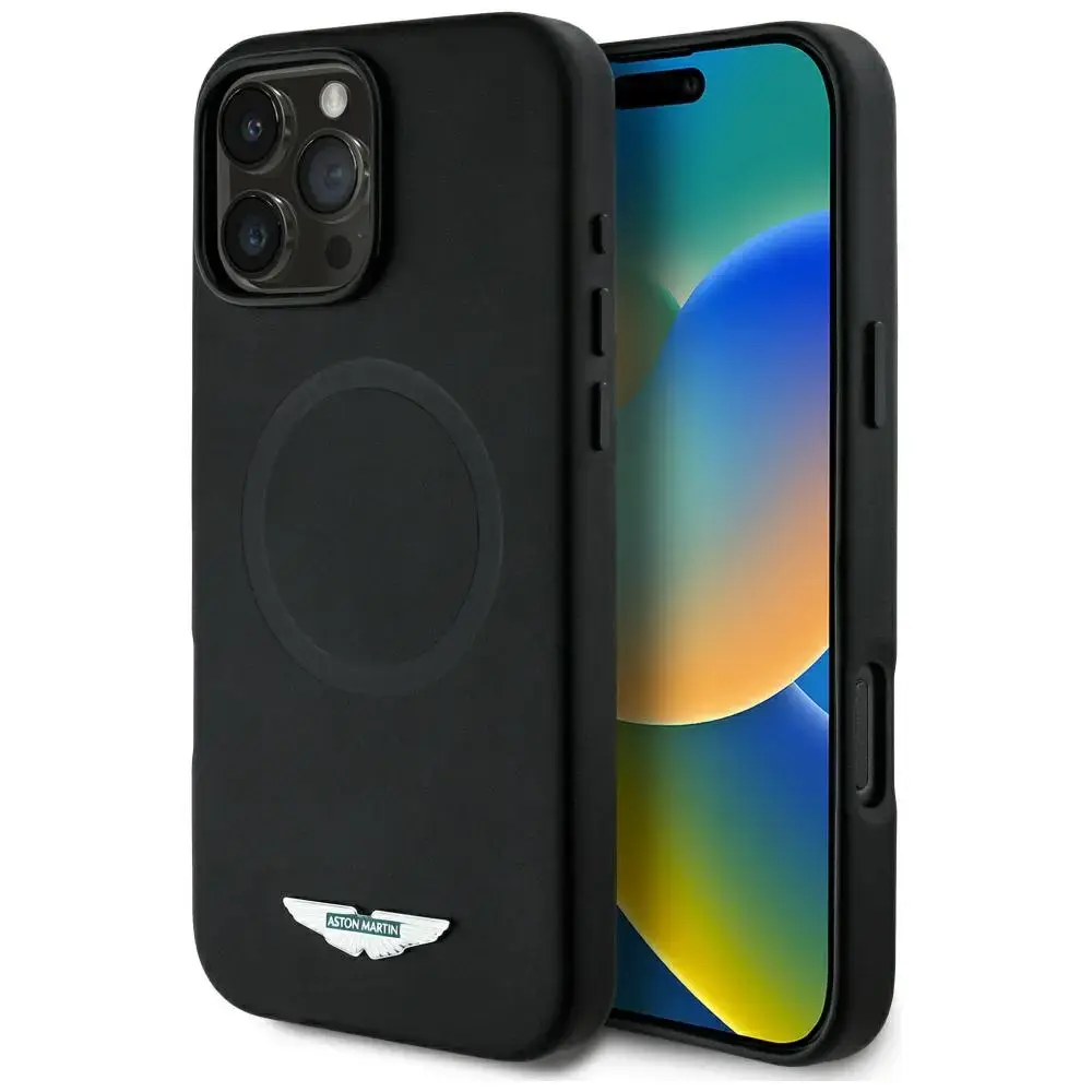 Case Aston Martin HC FW Logo to iPhone  16 Pro Max MagSafe black