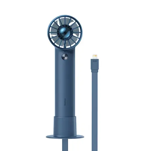 Baseus Flyer Turbine portable hand fan + Lightning cable (blue)