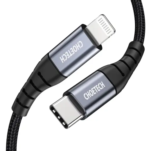 Choetech IP0041 data transfer and charging cable | MFI | USB-C to Lightning | 15W | 2m | black