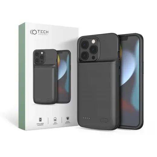 Tech-Protect PowerCase case for iPhone 13 | 13 Pro with 4800mAh power bank - black