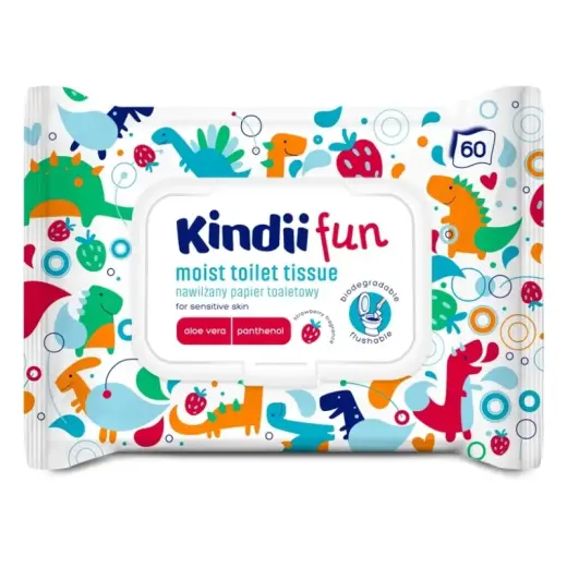 Mitrināts tualetes papīrs Kindii Fun 60 gab.