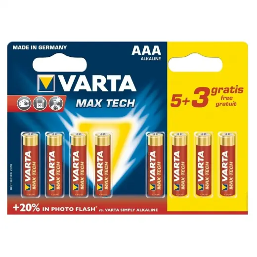 Varta Max Power AAA MN2400 Alkaline LR03 1.5V Batteries (8pcs) (EU Blister)