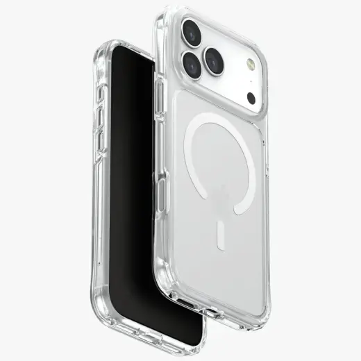 UNIQ LifePro Xtreme phone case with stand and MagSafe support for iPhone 17 Pro Max transparent