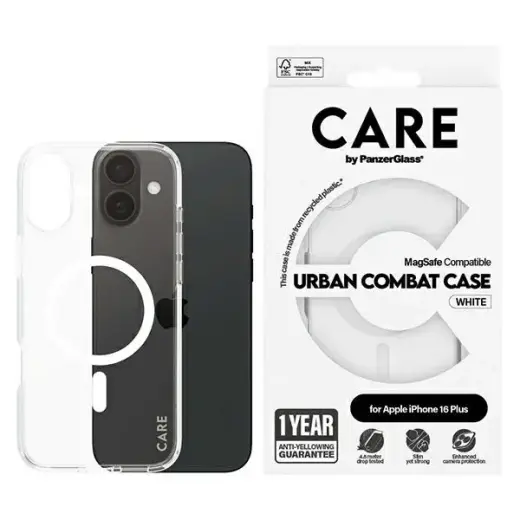 CARE by PanzerGlass Flagship Case iPhone 16 Plus 6.7" biały|white MagSafe 1339
