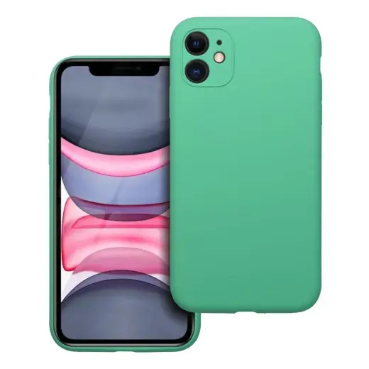 Silicone 2mm maciņš telefonam iPhone 11 zaļš