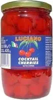 Kokteiļķirši sarkanie ar kātiņiem LUCIANO, 720ml/420g