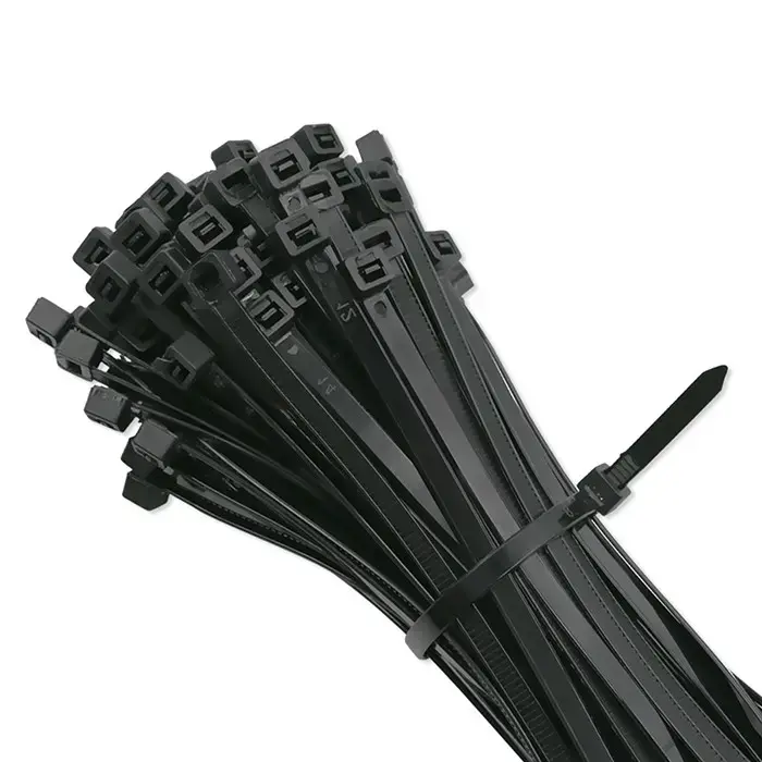 Qoltec Self-locking cable tie | 4.8*400mm | 100 pcs. | Nylon66 | UV | Black