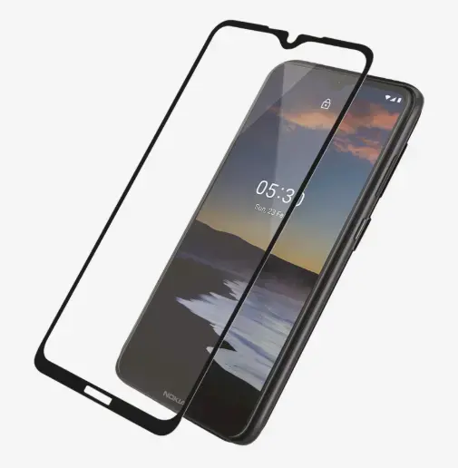 Fusion Full Glue 5D Tempered Glass Aizsargstikls Pilnam Ekrānam Nokia 5.3 Melns