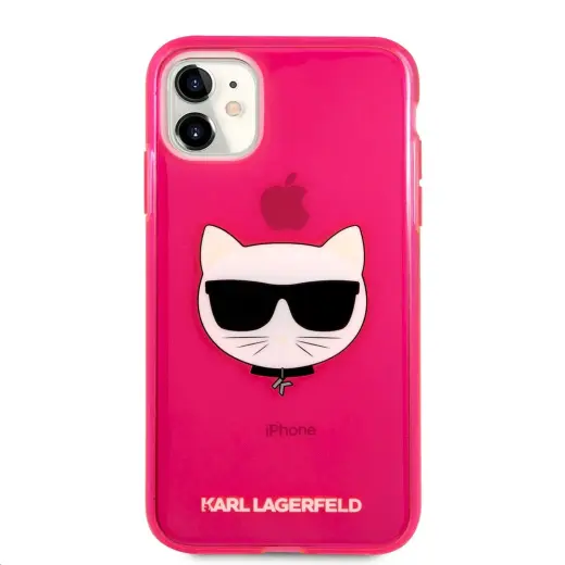 KLHCN61CHTRP Karl Lagerfeld TPU Choupette Head Case for iPhone 11 Fluo Pink