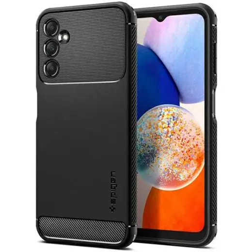 Spigen Rugged Armor vāciņš Samsung Galaxy A14 melnā krāsā