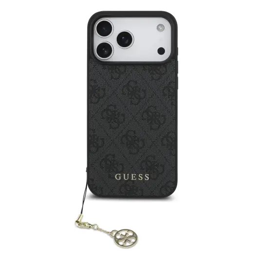 Guess 4G Charm Case for iPhone 17 Pro Max Tone on Tone Grey