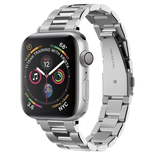 Spigen Modern Fit išmaniojo laikrodžio dirželis Apple Watch 4/5/6/7/SE (38/40/41 mm) | nerūdijantis plienas | sidabrinis
