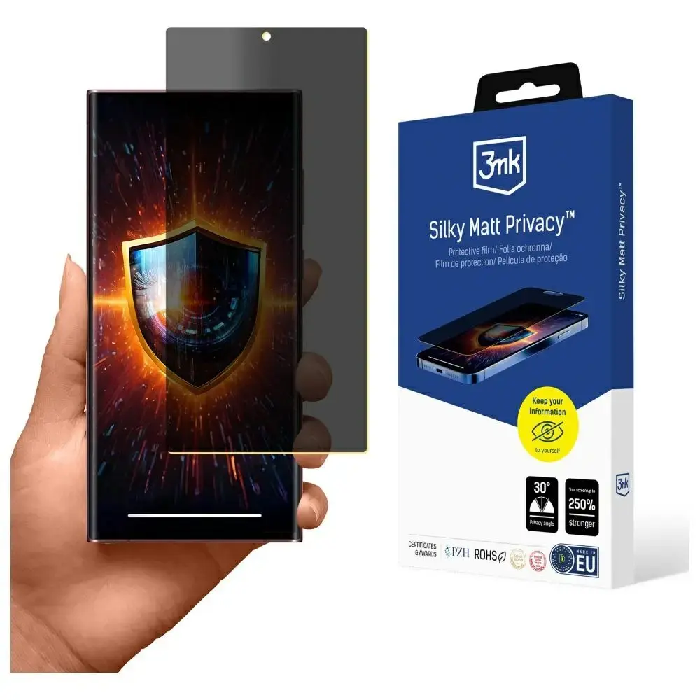 3MK Silky Matt Privacy aizsargplēve telefona ekrānam Samsung Galaxy S23 Ultra (S918) (privātuma efekts)