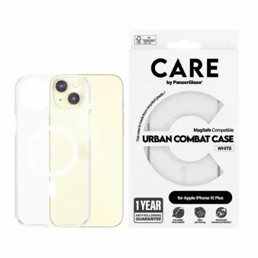 CARE by PanzerGlass Urban Combat Case iPhone 15 Plus 6,7" MagSafe biały|white 1419