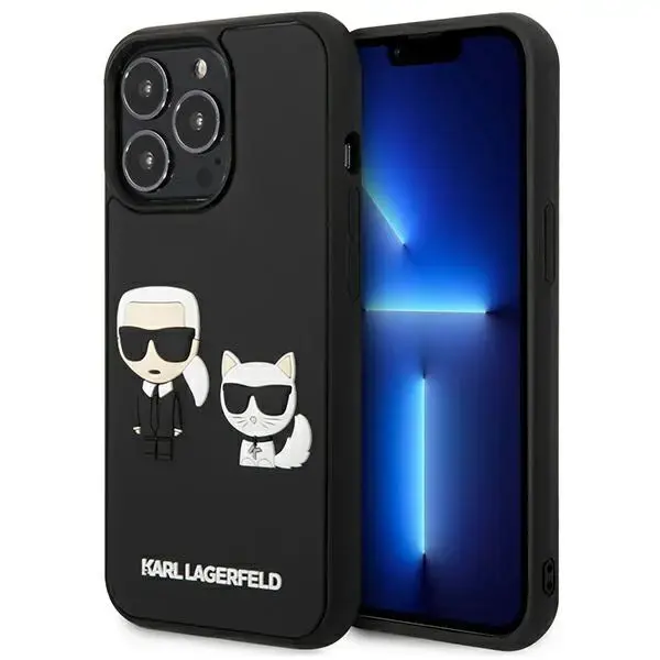 Karl Lagerfeld and Choupette 3D Case for iPhone 13 Pro Max Black