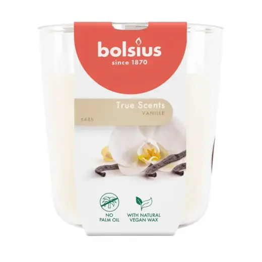 Svece arom. stikla gl. True Scents Ø97x85mm vanilla 