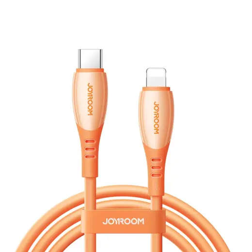 Joyroom S-A59 Vibrant Series datu pārraides un uzlādes vads | USB-C uz Lightning | 30W | 1.2m | oranžs
