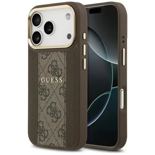 Case Guess 4G Stripe MagSafe for iPhone 17 Pro brown