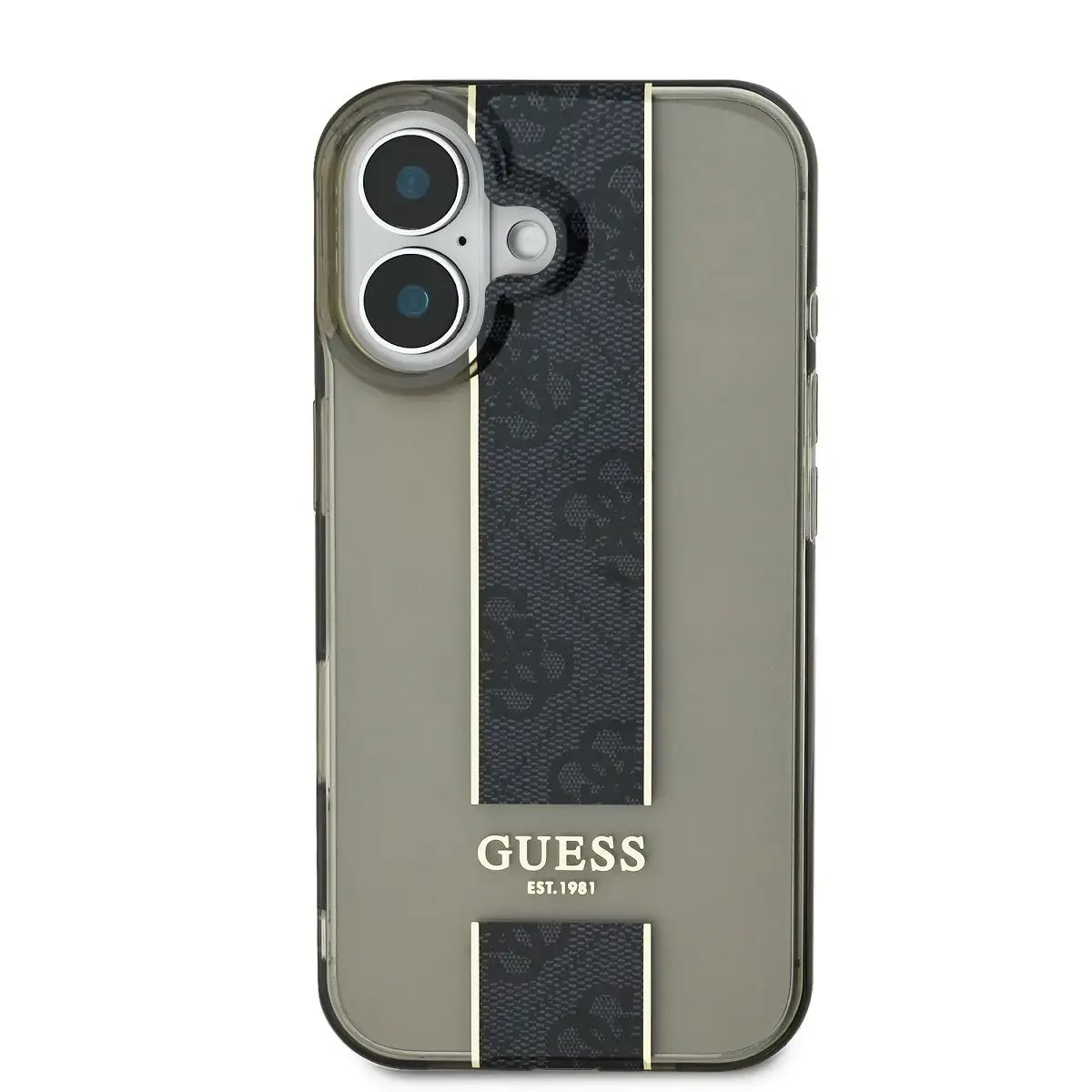 Guess IML Middle 4G Stripe Case for iPhone 16 Black