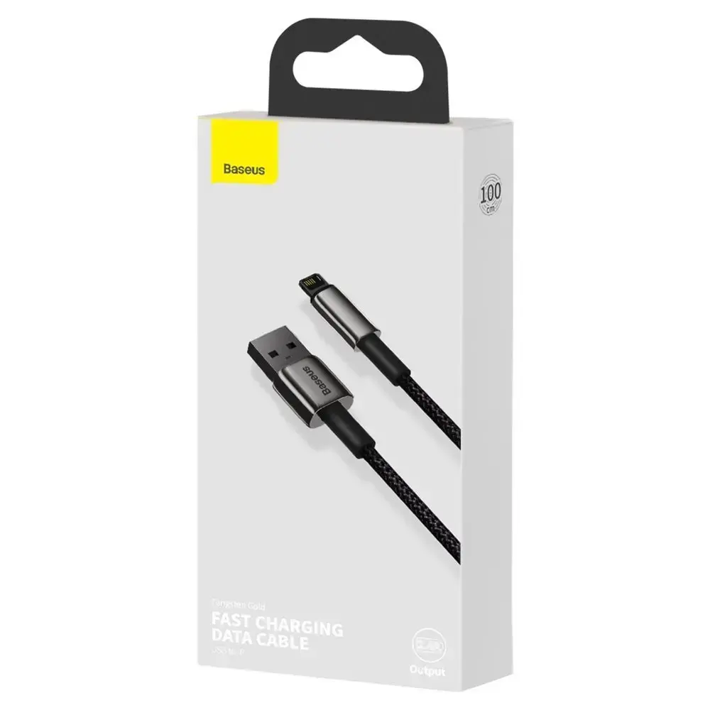 Baseus Tungsten Gold data transfer and charging cable | USB-A to Lightning | 12W | 1m | black