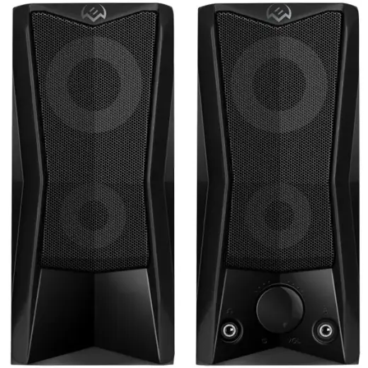 SVEN 445 USB-powered (2x3W); Headphone/Mic front jacks, Front volume control,Switchable backlight