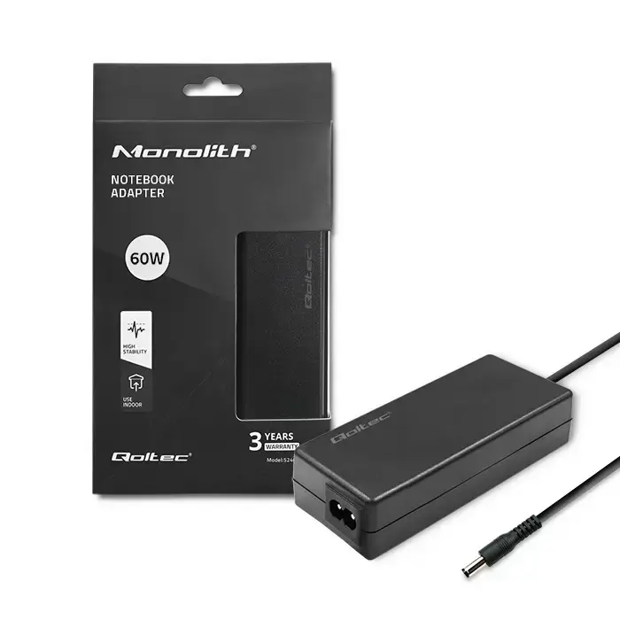 Qoltec Desktop power supply 60W | 12V | 5A | plug 5.5*2.5 | +power cable