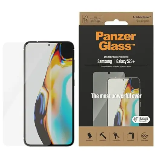 PanzerGlass Ultra-Wide fit tempered glass for phone Samsung Galaxy S23 Plus