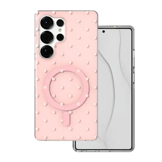 Bubble Dots Mag telefoni ümbris MagSafe toega Samsung Galaxy S25 Ultra (S938) roosa