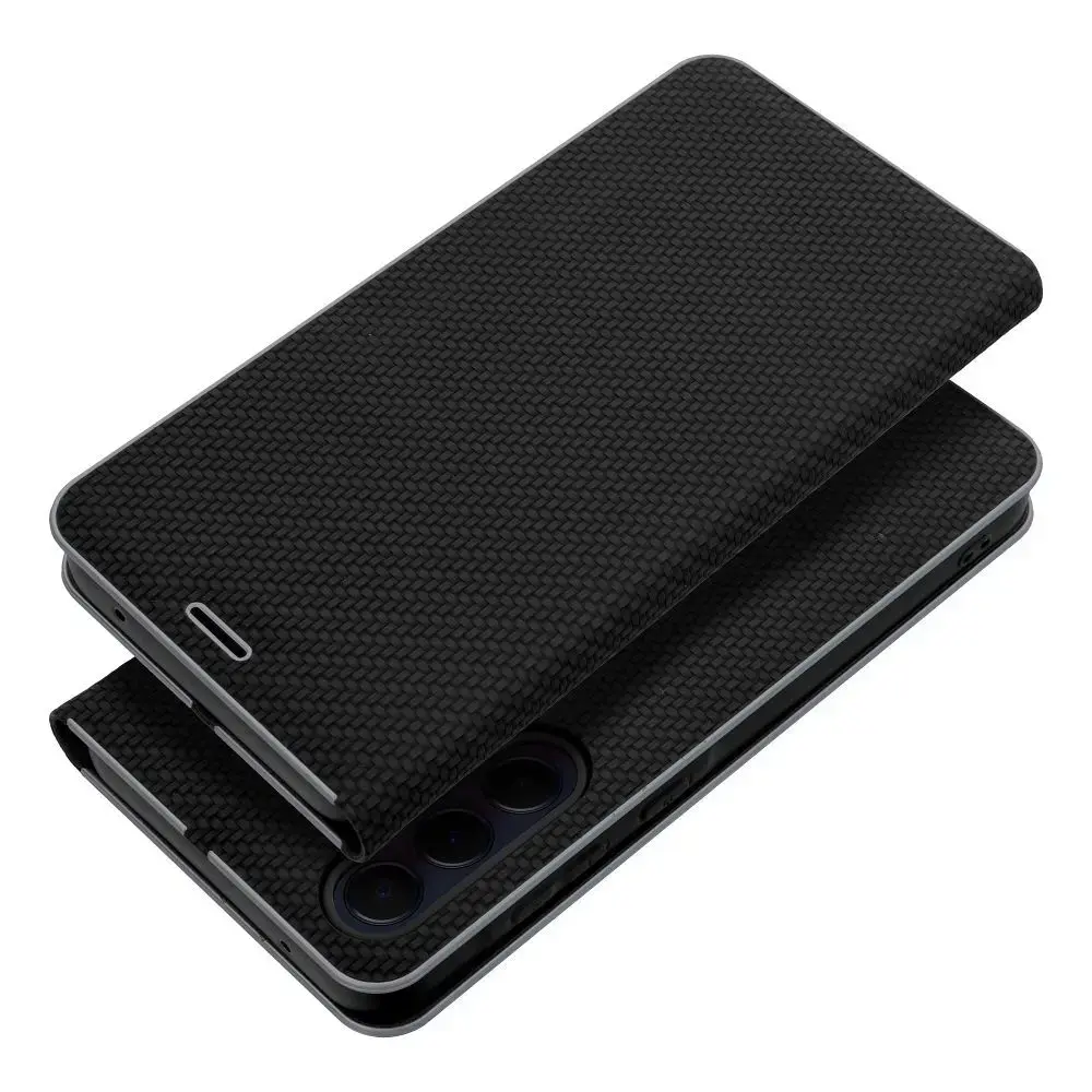 LUNA Book Carbon grāmatveida maciņš telefonam Samsung Galaxy A33 5G (A336) melns