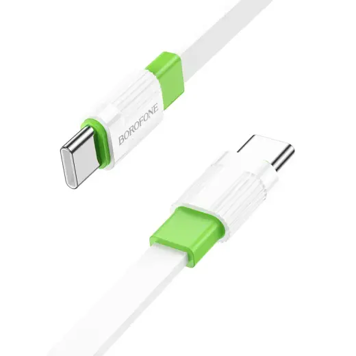 Borofone BX89 Union data transfer and charging cable | USB-C to USB-C | 60W | 1m | white, green