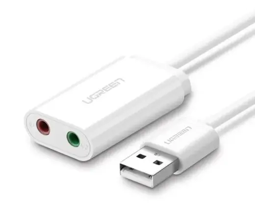 Ugreen USB 2.0 - 3,5 mm mini jack External Sound Adapter white (US205 30143)