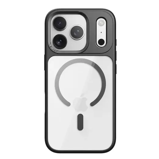 Rock Guard Lens Protection Series telefono dėklas iPhone 17 Pro Max skaidrus juodas