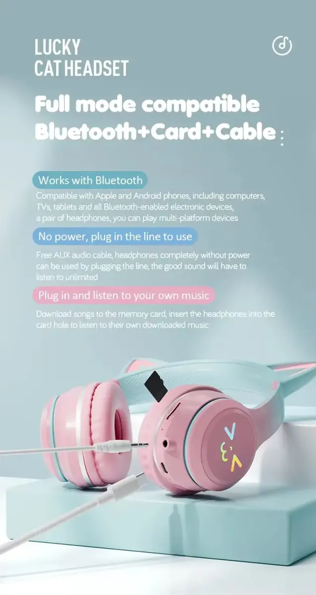 Goodbuy Strange Eyes bezvadu austiņas bērniem | bluetooth 5.1 melnas (Bojāts iepakojums)