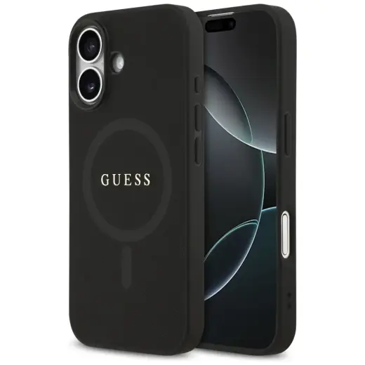 Guess Saffiano Classic Logo MagSafe Case for iPhone 17 Black