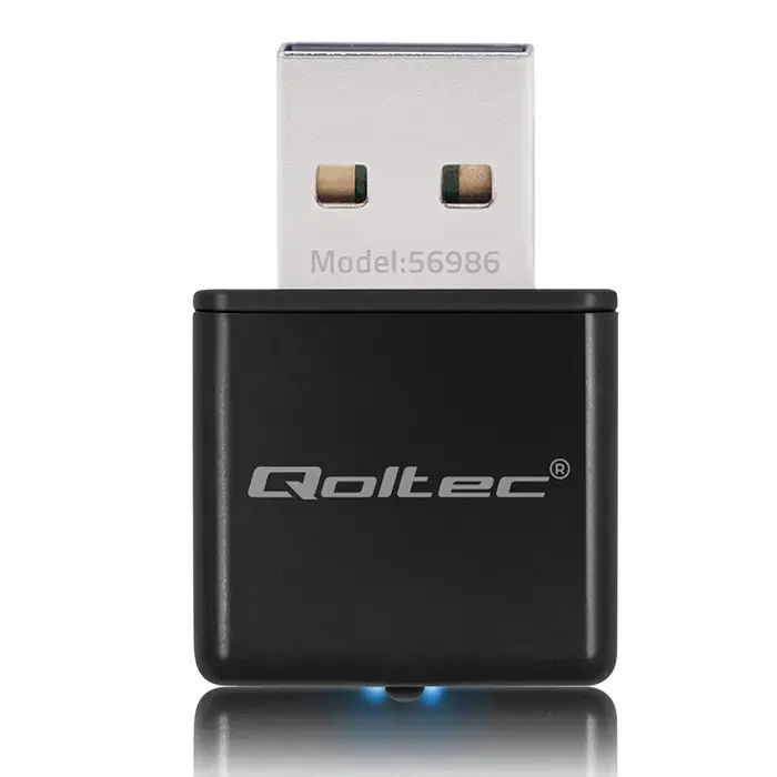 Qoltec 56986 bezvadu īpaši ātrdarbīgs mini adapteris NANO WiFi | Standarta N | USB 2.0 | 300 Mbps