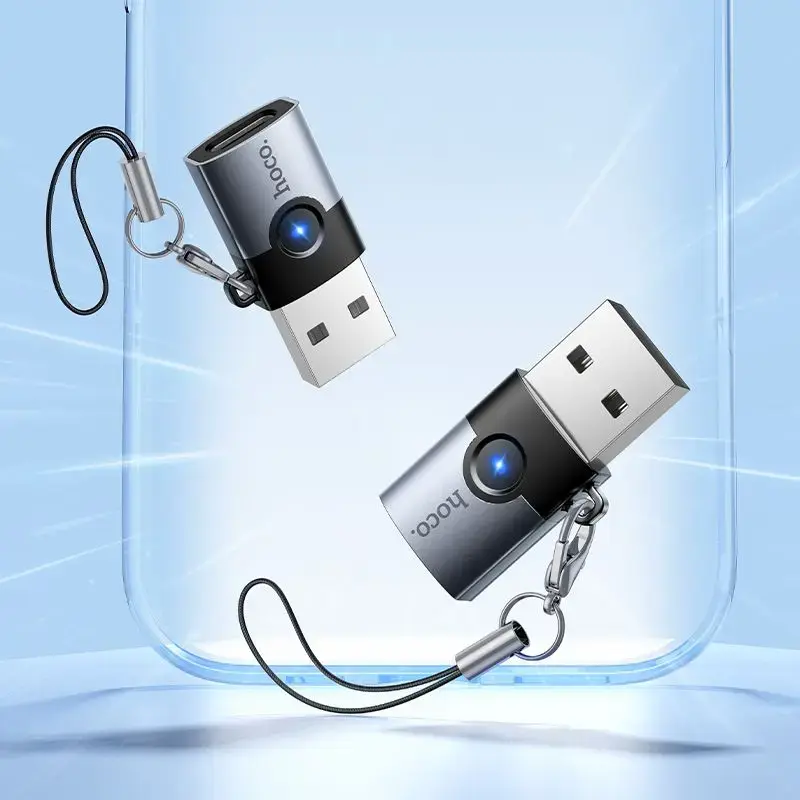 Adapter OTG USB A to USB C Hoco UA46B gray