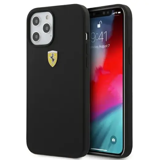 Ferrari FESSIHCP12MBK iPhone 12|12 Pro 6,1" czarny|black hardcase On Track Silicone