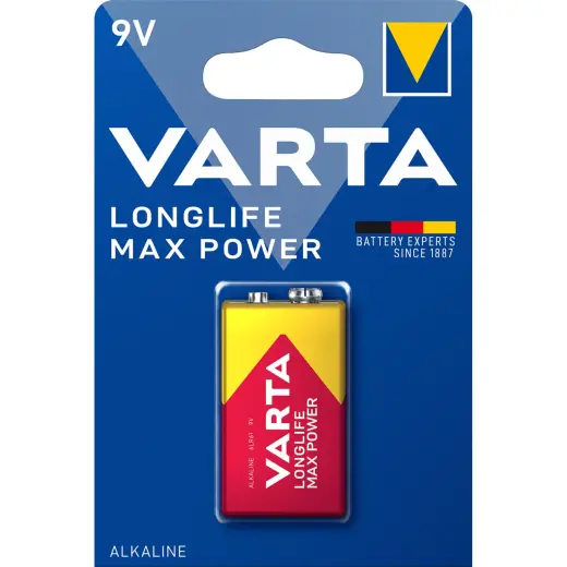 Varta Longlife Max Power 9V Battery 1pcs
