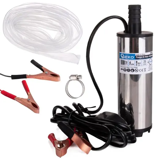 Geko 12V Submersible Transfer Pump for Diesel, Water, Oil +3m Hose