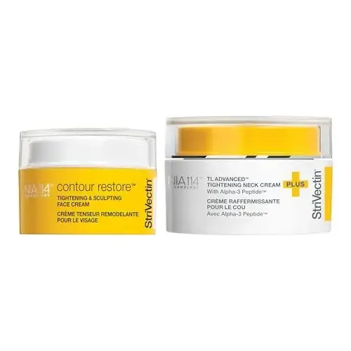 StriVectin Contour & Tighten Lifting Duo: TL Advanced Neck Cream PLUS & Face Sculpting Cream | Visibly Lift, Firm, and Restore Fullness to Face, Neck,