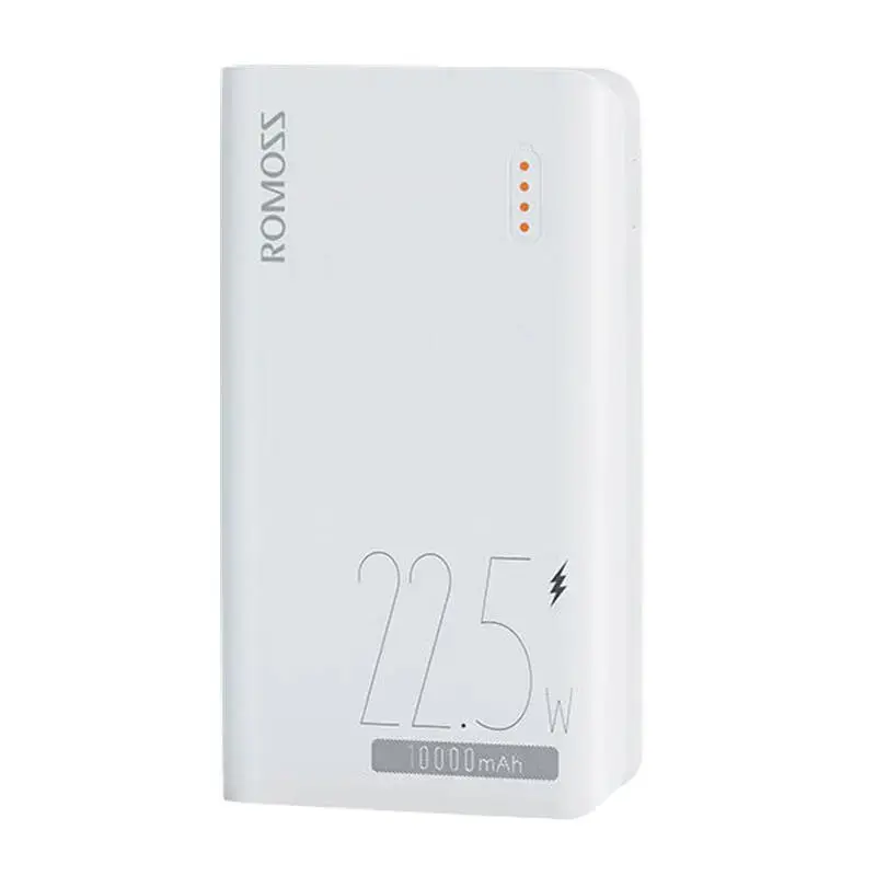Romoss SENSE4SF external battery (powerbank) | 10000 mAh | 22.5W | USB-C, Micro USB, Lightning, USB-A | white
