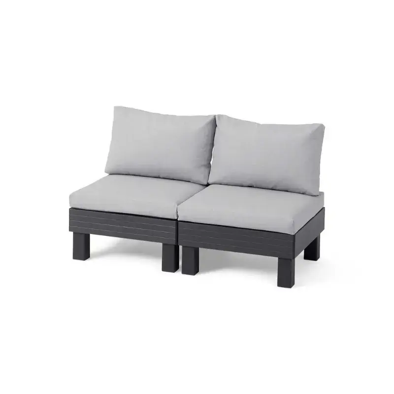 Dārza dīvāns divvietīgs Elements 2 Seater pelēks/gaiši pelēks
